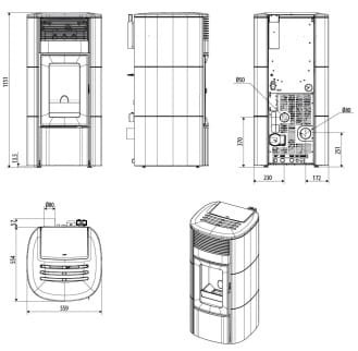Suite Hydro Matic 24 kW, kominek z płaszczem wodnym