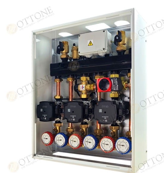 Moduł hydrauliczny Wallbox: sprzęgło-rozdzielacz/rozdzielacz do 35kW, 2 strefy wysoko temperaturowe 1 strefa niskotemperaturowa