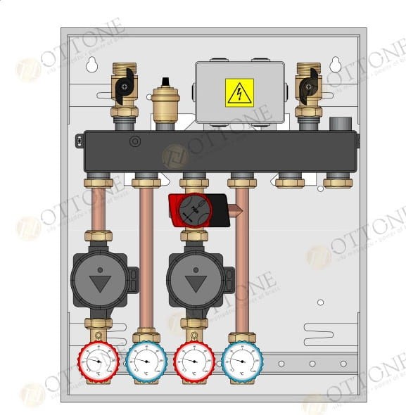 Moduł hydrauliczny Wallbox: sprzęgło-rozdzielacz/rozdzielacz do 35 z jednym obiegiem grzewczym