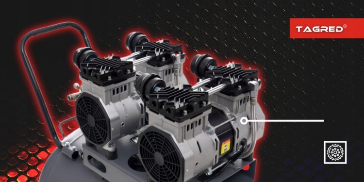 SPRĘŻARKA KOMPRESOR BEZOLEJOWY 6L 550W DWUTŁOKOWY R2 10 BAR CICHY