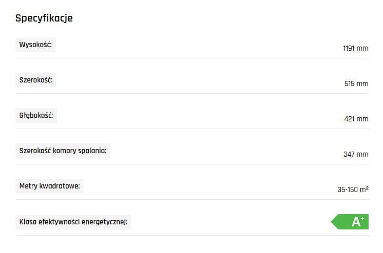 Kominek na drewno Liniowe 900