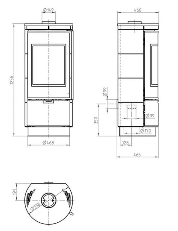 Thorma Andorra plus – kamień Serpentino, piecyk na drewno