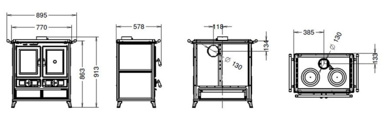 Violetta Evo Stone Wood cooke - kuchnia na drewno