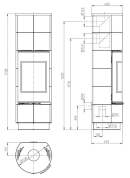 Thorma Delia standard – kamień Serpentino, piecyk na drewno