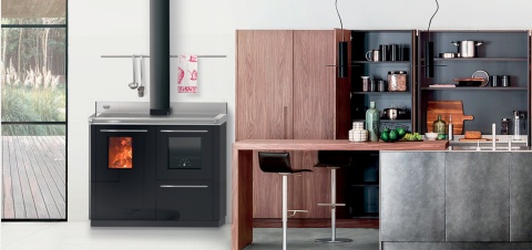 Bosky F30 Square EVO5 kuchnia na drewno centralnego ogrzewania Bosky F30 Square EVO5 kuchnia na drewno centralnego ogrzewania