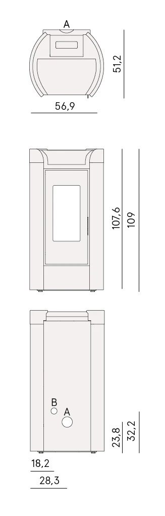 Fenice 11,0 kW – Cadel, piecyk na pellet Fenice 11,0 kW – Cadel, piecyk na pellet