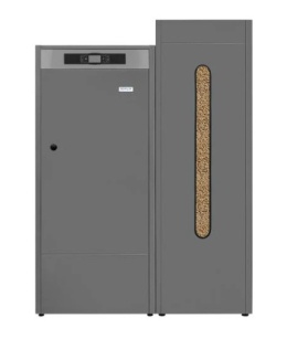 Bioclass IC 25 kW – Domusa Zasobnik 240kg i Automatycznym odpopielaniem