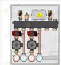 Moduł hydrauliczny Wallbox: sprzęgło-rozdzielacz/rozdzielacz do 35kW, 2 strefy niskotemperaturowe (zawory z siłownikiem)