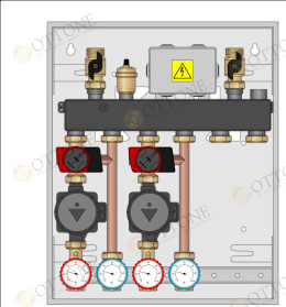 Moduł hydrauliczny Wallbox: sprzęgło-rozdzielacz/rozdzielacz do 35kW, 2 strefy niskotemperaturowe (zawory z siłownikiem)