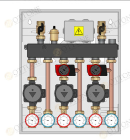 Moduł hydrauliczny Wallbox: sprzęgło-rozdzielacz/rozdzielacz do 35kW, 1 strefa wysokotemperaturowa, 2 strefy niskotemperaturowe