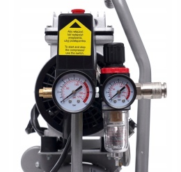 SPRĘŻARKA KOMPRESOR BEZOLEJOWY 6L 550W DWUTŁOKOWY R2 10 BAR CICHY