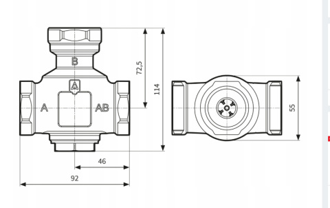 ZAWÓR TEMPERATUROWY OCHRONY POWROTU KOTŁA ATV 334 DN25 Ø 1" CAL 9 m³/h 50°C ZAWÓR TEMPERATUROWY OCHRONY POWROTU KOTŁA ATV 334 DN25 Ø 1" CAL 9 m³/h 50°C